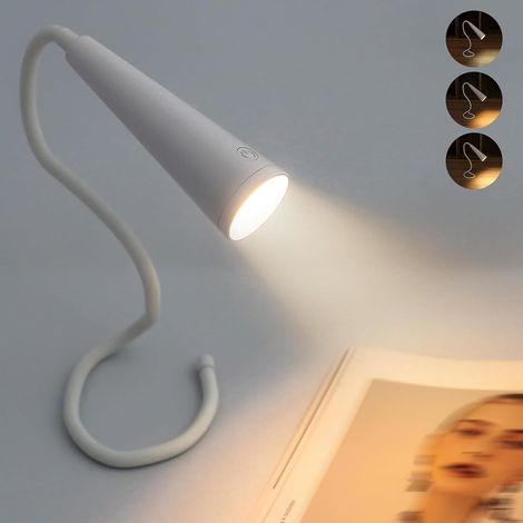 Wiederaufladbare LED-Leselampe – Unendliche Flexibilität, 3 Farben und einstellbare Helligkeitsstufen, 1200-mAh-Akku, ideale Nackenlampe zum Lesen im Bett (1/5)