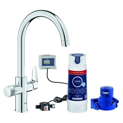 Starter Kit GROHE Blue Pure BauCurve 30582 C-Auslauf US-Filter chrom (1/3)