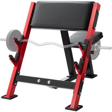 Banc à Biceps Charge Maximale 300 kg, Pupitre à Biceps pour Entraînement avec Haltères et Barre d’Haltères, Banc de Musculation Fitness Réglable, avec Supports de Barre, pour Salle de Sport (1/5)