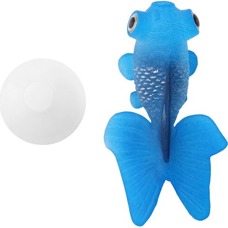 Décoration d'aquarium en Silicone artificiel drôle, petit ornement d'aquarium, poisson rouge bleu