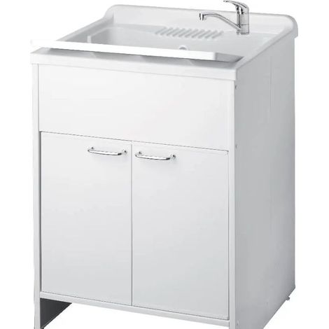 Mueble lavabo PVC blanco 60x50x85H cm - Laden (1/4)