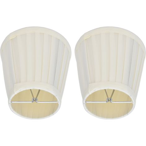 Stück Doppel-Lampenschirm, klein, zum Anklemmen an die Glühbirne, komfortables Material, zylindrischer Stofflampenschirm für Tisch-, Kronleuchter- und Wandlampen (PX30) (1/5)