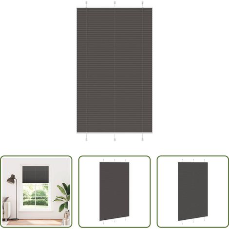 Fensterrollos - Plissee Schwarz 120x200 cm Stoffbreite 119,4 cm Polyester (1/5)