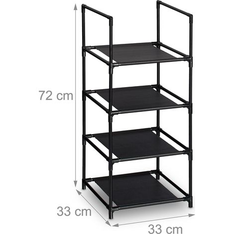 Meuble à chaussures étroit pratique design épuré 70 x 30 x 20 cm en métal noir (1/3)