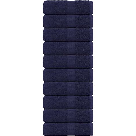 Serviettes d'invités FROGN, lot de 10, bleu marine, 30 x 50 cm, 360 g/m²