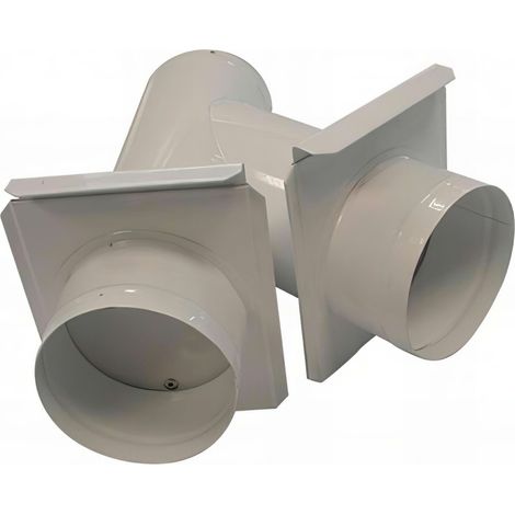 Tuyau de bifurcation avec obturation 100 mm – Double sortie 100 mm pour aspiration copeaux – Métal robuste pour menuiserie – Holzprofi - AB-AM100 (1/2)