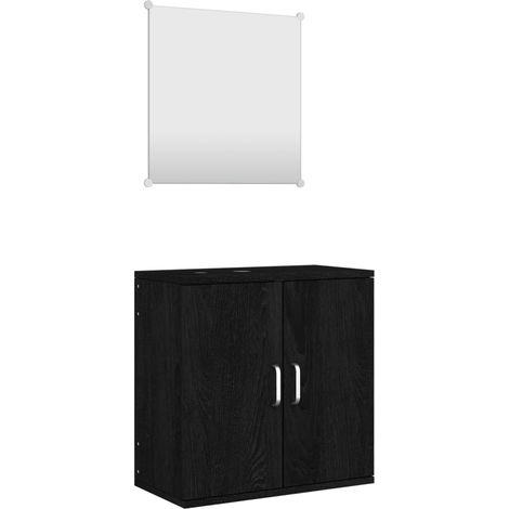 Maison Exclusive - 2-tlg. Badmöbel-Set Schwarz Holzwerkstoff
