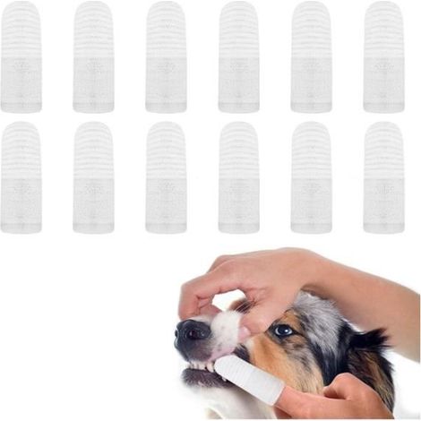 12 Pièces Brosse à Dents pour Chien, Brosse à Dents pour Animaux de Compagnie en nylon 360 pour Nettoyer Dents, Soins Dentaires, (1/4)