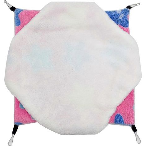 Hamac à deux niveaux pour petits animaux de compagnie, lit douillet en peluche, cachette pour hamsters, chinchillas et écureuils, facile à nettoyer - L 34 x 34 cm - Vert (1/4)