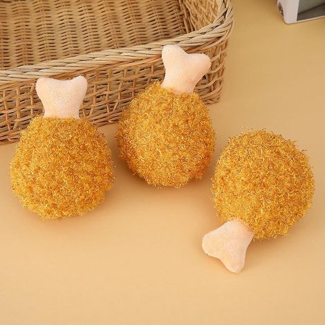 fouriding Cuisse De Poulet Jouet En Peluche Pour Chiens 3pcs, Jouet Interactif Pour Chien, Doux Et Grinant,  Mordiller Et  Mmanger Rapidement (1/5)
