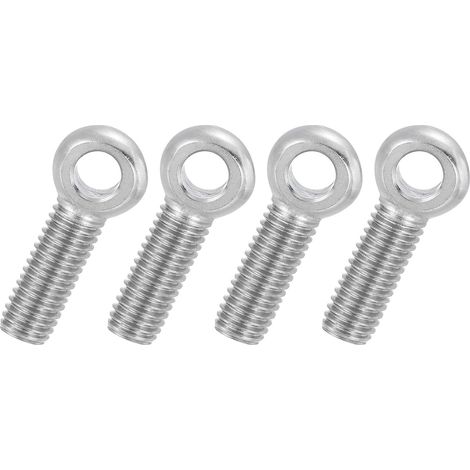 4 Pcs Boulon à Œil M10x40mm Boulon à Œillet de Levage pour Balancement d'Épaule, Vis Filetage Complet en Acier Inoxydable 304, Filetage Métrique Trou Coulissant, Couleur Argentée (1/5)