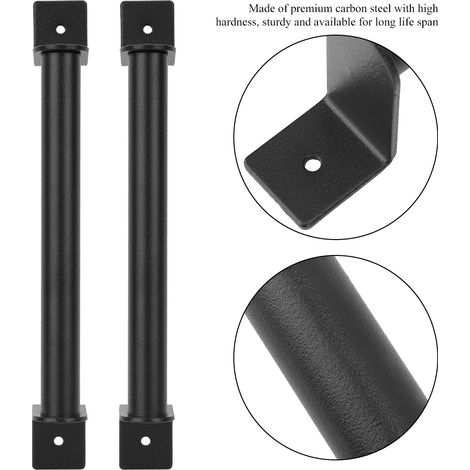 Schiebetürgriff für Garage oder Schrank – Kohlenstoffstahl – 23 cm – Schwarz – 2er-Set (1/5)