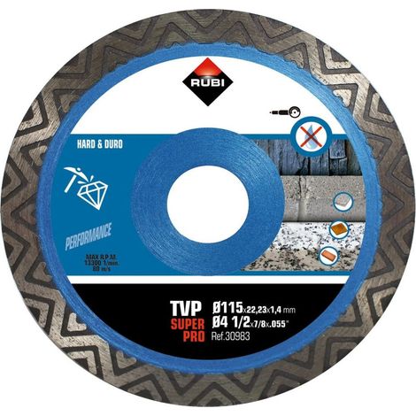 Rubi TVP Superpro disco de corte diamante plateado 115 mm