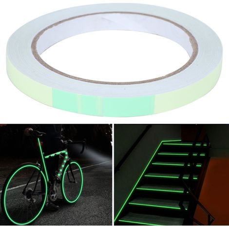 Ruban adhésif lumineux vert 10 mm x 10 m, respectueux de l'environnement et ignifugé (1/5)