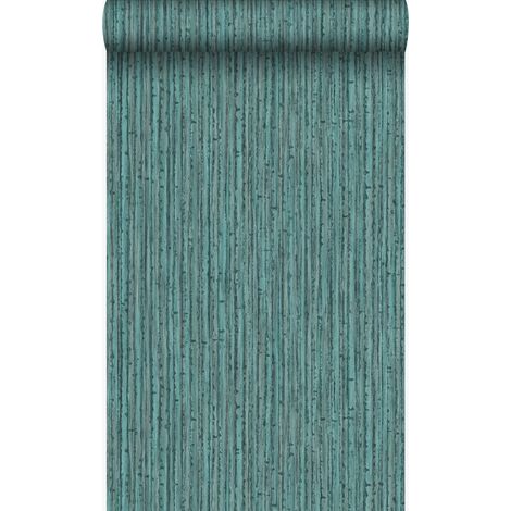 papier peint bambou bleu canard - Origin Wallcoverings (1/4)