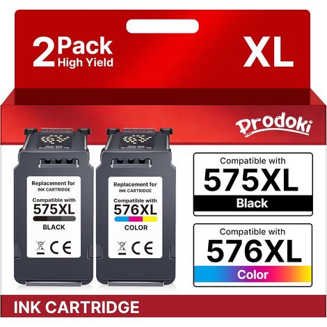 575 576 XL Noir Couleur Remplacement pour Cartouche Canon 575 et 576 XL PG-575XL CL-576XL Cartouche pour Canon TR4750i TR4755i TS3751i TS3750i TS5350i TS3550i TS4751i TS3551i TS3550i TS3751i TS3752i (1/5)