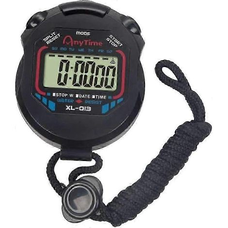 Chronomètre de sport professionnel numérique avec grand écran LCD. Chronomètre idéal pour le football, le basketball, la course à pied, la natation et bien d'autres sports. (1/5)