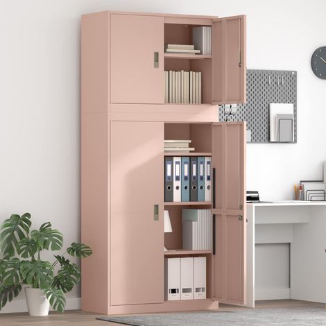 vidaXL Armario de almacenamiento 2 uds. Rosa 90 x 40 x 210 cm Acero (1/5)