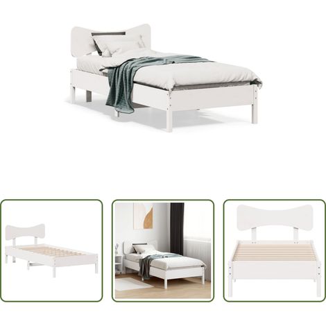 vidaXL Estructura de cama sin colchón madera maciza blanca 75x190 cm (1/5)