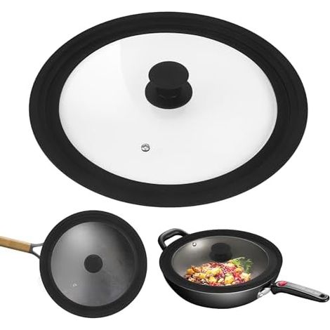 Couvercle Universel, 28/30/32cm Couvercle Poele en Verre, Couvercle Universel en Silicone Résistant à la Chaleur pour Poêles de Cuisine, Poêles à Frire et Plus Encore (1/5)