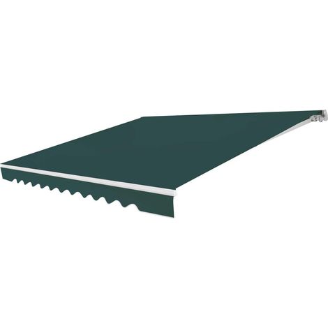 GOPLUS Store Banne Manuel 4Mx2,5M, Auvent de Terrasse Extérieur et Tissu Résistant aux UV avec Manivelle et Angle Réglable 5-35°pour Patio,Balcon,Terrasse (Vert,4x2,5M) (1/5)