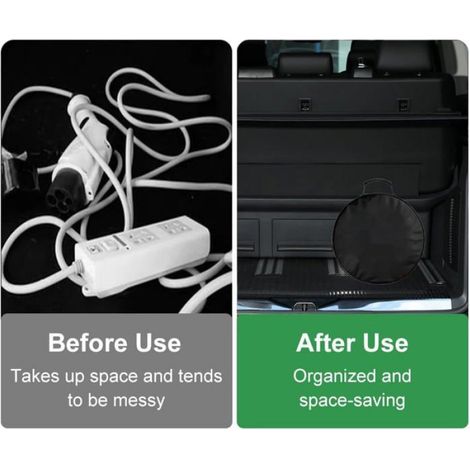 Sac Organisateur Cables - 36x8 Cm - Pour Cables De Recharge Voiture Electrique - 1 Unite (1/5)