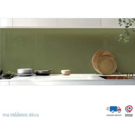 Crédence : Vert olive - Alu composite - 60 - 120 (1/3)
