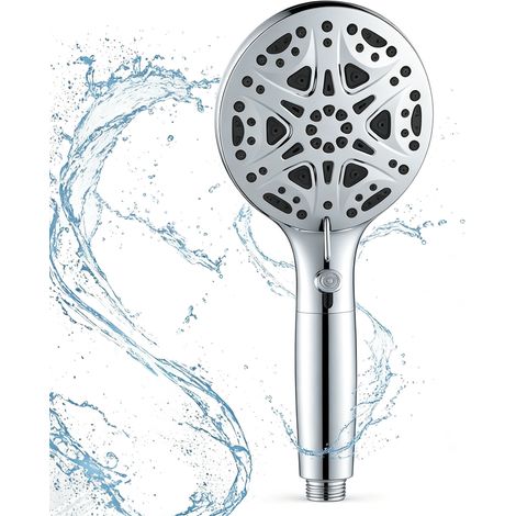 Ensemble de douche à 9 jets avec support magnétique GALENPOO : filtration minéralisante pour éliminer le chlore et embellir la peau, pistolet de douche puissant intégré, arrêt de l'eau d'une simple pr (1/5)