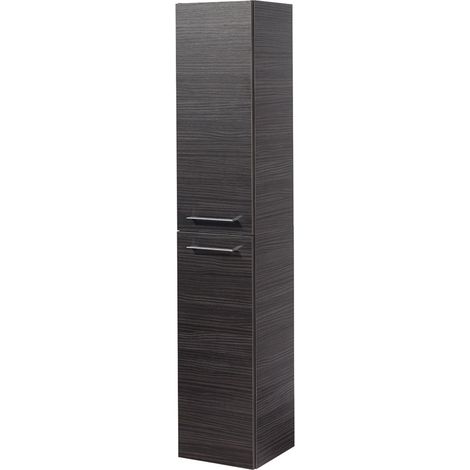 FACKELMANN Hochschrank B.PERFEKT / Badschrank mit Soft-Close-System / Maße (B x H x T): ca. 30 x 159 x 32 cm / hochwertiger Schrank fürs Bad / Korpus: Schwarz / Front: Schwarz / Breite: 30 cm"-"84185 (1/4)