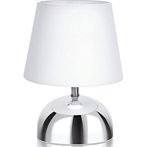 Lampe de table décorative base métal hémisphérique, douille E14, éclairage chaleureux pour intérieur familial (1/3)