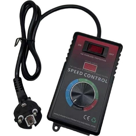 Drehzahlregler für Wechselstrommotoren, 3 Drehzahlstufen, europäischer Stecker (1/5)