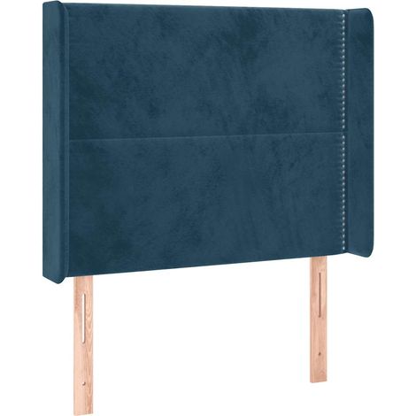 Maison Exclusive - Testiera ad Orecchio Blu Scuro 103x16x118/128 cm in Velluto (1/5)