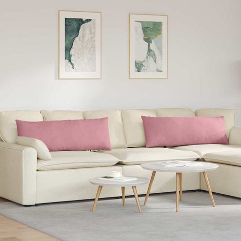 Cojines de sofá 2 pcs Rosa 120 x 40 cm Tela de pana