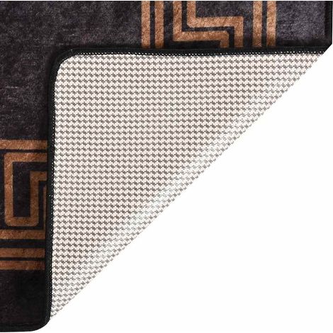 Tapis de salon Style Moderne Tapis de sol - Tapis lavable antidérapant 80x150 cm Noir et doré BV354708 - BonneVie (1/5)