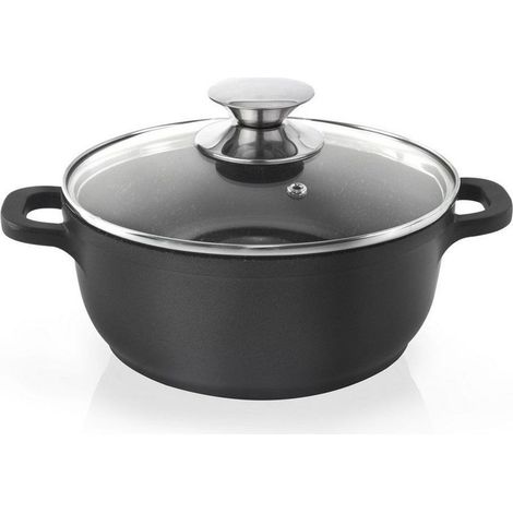 Pot en granit avec couvercle en verre, grande 16 cm, 1,4 l (1/5)