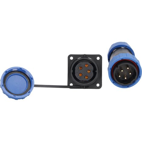 Connecteur étanche 380 V 45 A IP68, sans soudure, pour l'aviation, 5 broches, diamètre des contacts 2,8 mm / 0,11 pouce (1/5)