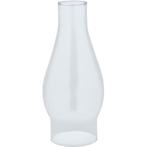 Cheminée en verre transparent soufflé à la main pour lampe à huile - Utilisation avec lampes électriques converties - Abat-jour de rechange idéal pour lampes à huile OL-39179 (1/5)