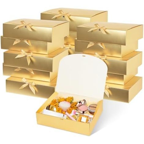 Boîte Cadeau - Boîte à Couvercle - 12 x 9,8 x 3,1 Pouces - Carton Blanc 350 Gsm - Pour Mariage Anniversaire Noël Diplôme - Lot de 12 (1/5)