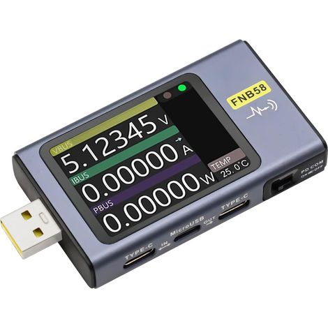 Testeur USB, voltmètre numérique, ampèremètre, Mesure de capacité et d'ondulation avec Bluetooth, déclencheur, détection de Charge Rapide Tension de Surveillance 4-28 V (1/5)