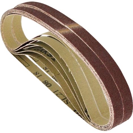 Dapetz ® 10Pcs Sanding Belts 13x457mm, 80 Grit Aluminium Oxide Abrasive Belts for Grinding, Sharpening, Derusting, Precise Sanding on Metal and Wood Compatible with Black+Decker Belt Sanders (1/5)