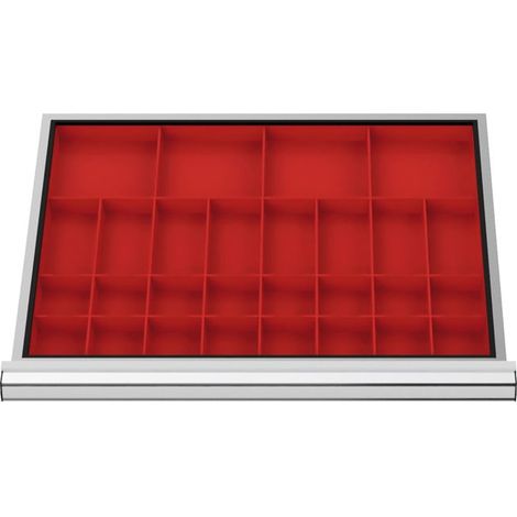 Compartimentage de tiroir STIER, bacs pour petites pièces, BLH 100 mm, dimensions intérieures 600x450 mm, 4 KTK 150x150 mm (1/4)