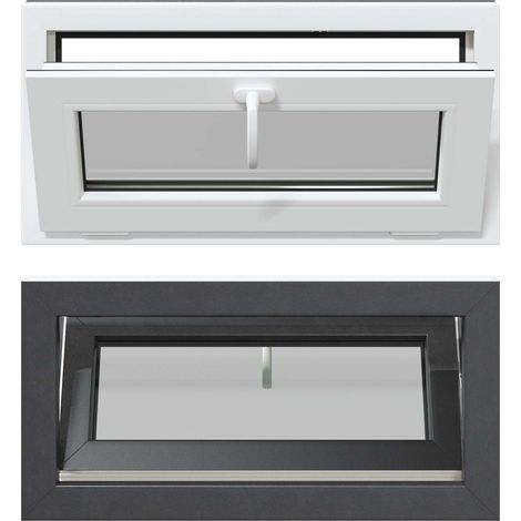 Basement Window RISOR 80 x 40 cm PVC and Glass Anthracite vidaXL