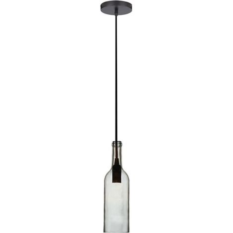Lampadario a Sospensione Forma Bottiglia In Vetro Colore Trasparente Attacco E14 Per Ristorante Sushi Bar SKU-3771 (1/10)