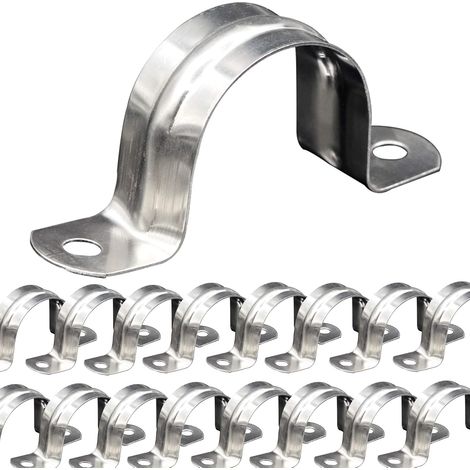 Cinghia rigida in acciaio inox 30m40 (1-1/2 pollici), staffa di montaggio per tubo resistente con staffa a U a 2 fori (1,5 pollici)