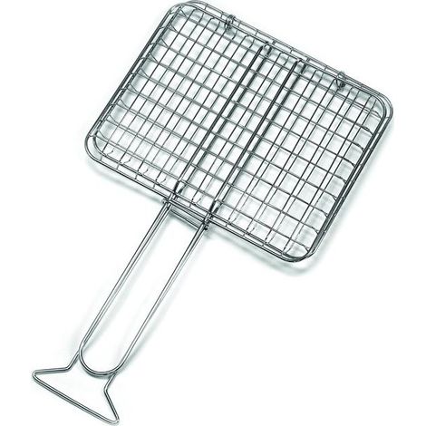 Sandrigarden 7911011 Graticola Doppia senza Piedi Acciaio Cromato per Barbecue a Carbone 220x270 mm