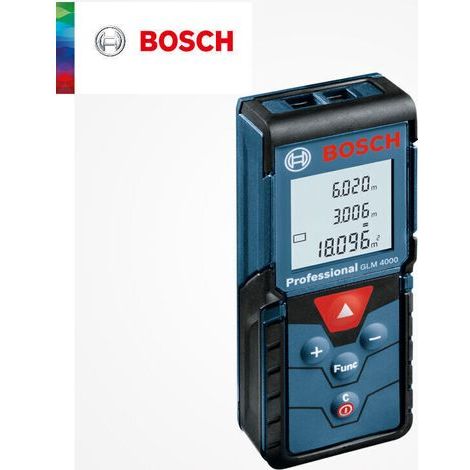 Télémètre laser GLM4000 40 mPrécision +/ 1.5 mmRésistant à l'eau IP54Grand écran rétroéclairéMallette de transport incluse 0601072981 (1/4)