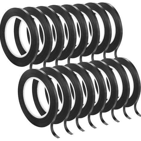 KLVGTIFS PU - Lot de 16 rubans graphiques pour tableau blanc - Ruban graphique quadrillé noir fin - 3 mm