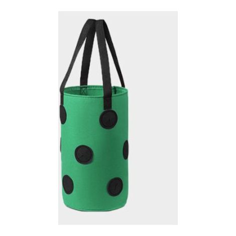 (3 Gallon 20x35cm (13 Holes) Green Black Spot) 1 Pack Strawberry Grow Bags, Hanging Grow Bags with Handles, Herb Garden Strawberry Planters (1/5)