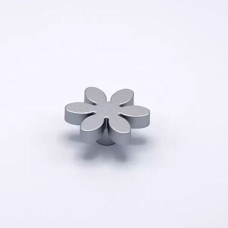 Pomolo a forma di fiore effetto alluminio 56x24mm - 415 Flower