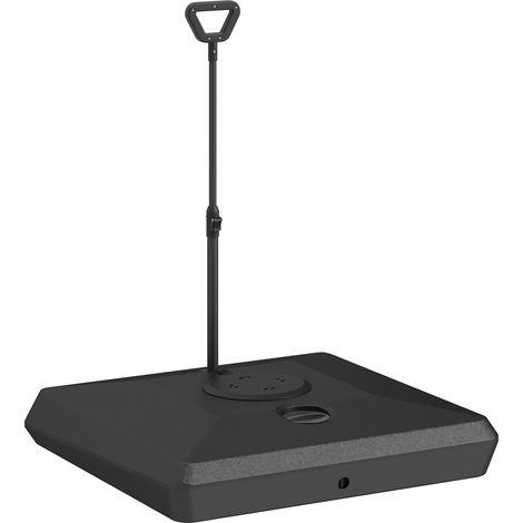 Base per Ombrellone da Giardino in HDPE, Basamento per Ombrellone a Sbalzo con Ruote e Maniglia, Supporto per Ombrelloni 135/140/160mm, Riempibile con 120 kg di Acqua e 160 kg di Sabbia, Nero